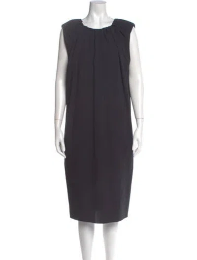 Pre-owned Lanvin Wool Midi Length Dress In Gray