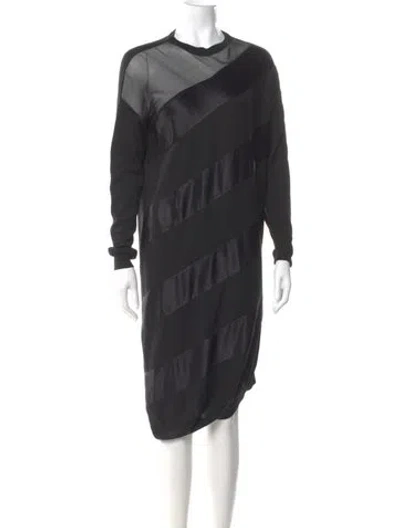 Pre-owned Lanvin Wool Midi Length Dress In Gray