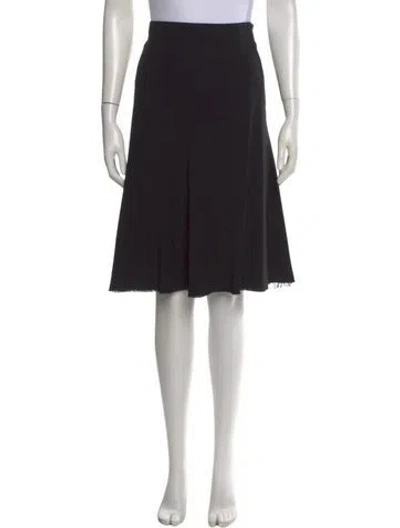 Pre-owned Lanvin Wool Midi Length Skirt In Black