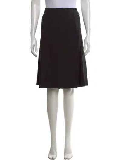 Pre-owned Lanvin Wool Midi Length Skirt In Black