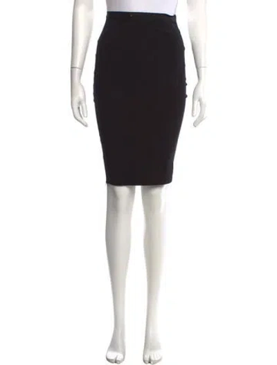 Pre-owned Lanvin Wool Midi Length Skirt In Black