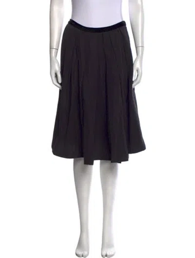 Pre-owned Lanvin Wool Midi Length Skirt In Black