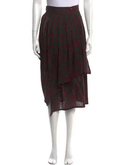 Pre-owned Lanvin Wool Midi Length Skirt In Multicolor