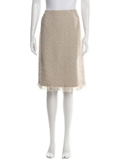Pre-owned Lanvin Wool Midi Length Skirt In Neutrals