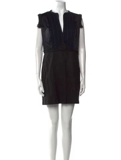Pre-owned Lanvin Wool Mini Dress In Black