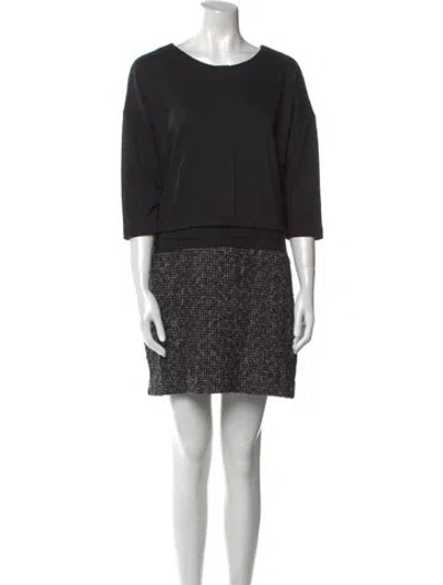 Pre-owned Lanvin Wool Mini Dress In Black
