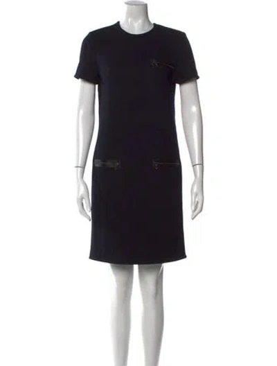 Pre-owned Lanvin Wool Mini Dress In Black