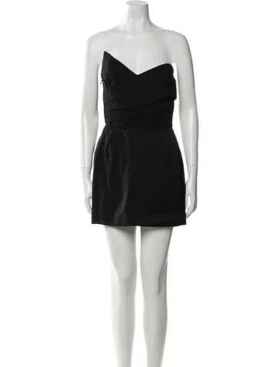 Pre-owned Lanvin Wool Mini Dress In Black