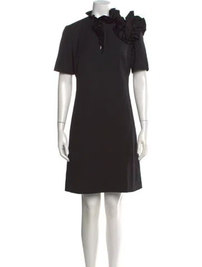 Pre-owned Lanvin Wool Mini Dress In Black