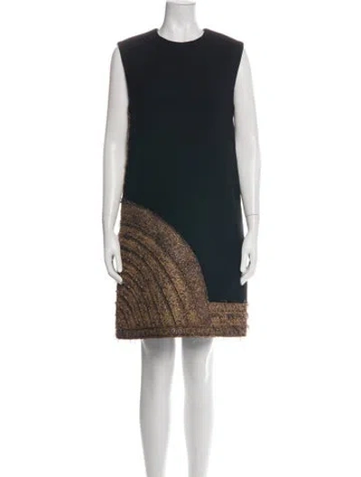 Pre-owned Lanvin Wool Mini Dress In Black