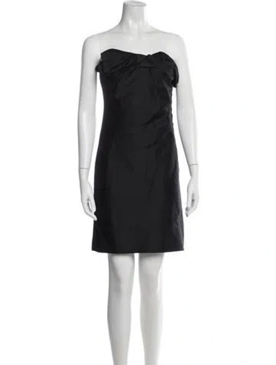 Pre-owned Lanvin Wool Mini Dress In Black