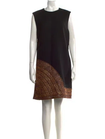 Pre-owned Lanvin Wool Mini Dress In Black
