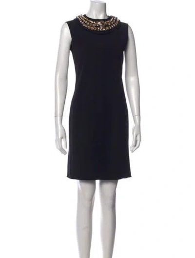 Pre-owned Lanvin Wool Mini Dress In Black