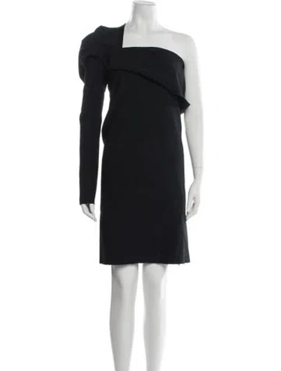 Pre-owned Lanvin Wool Mini Dress In Black