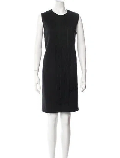 Pre-owned Lanvin Wool Mini Dress In Black