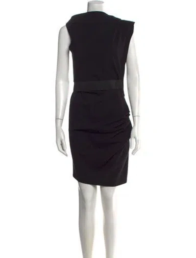 Pre-owned Lanvin Wool Mini Dress In Black