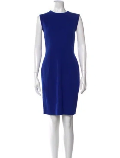 Pre-owned Lanvin Wool Mini Dress In Blue