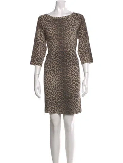Pre-owned Lanvin Wool Mini Dress In Brown