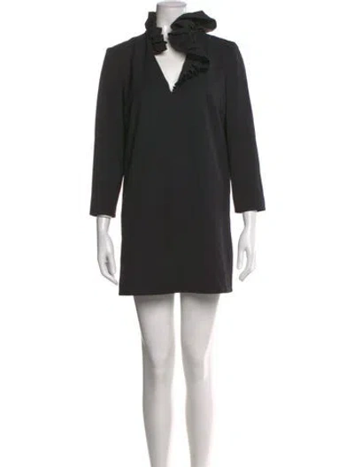 Pre-owned Lanvin Wool Mini Dress In Brown