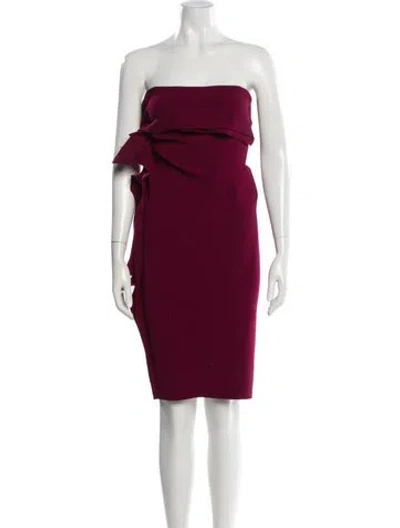 Pre-owned Lanvin Wool Mini Dress In Burgundy