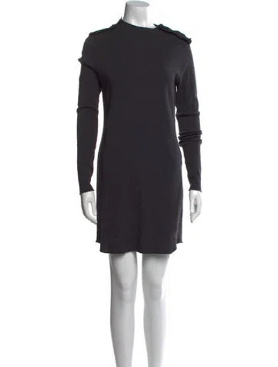 Pre-owned Lanvin Wool Mini Dress In Gray