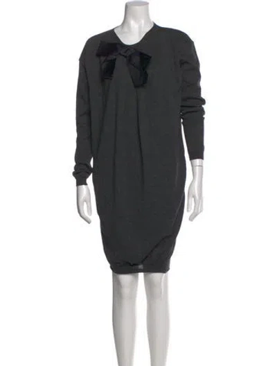 Pre-owned Lanvin Wool Mini Dress In Gray