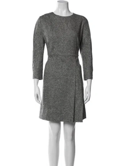 Pre-owned Lanvin Wool Mini Dress In Gray