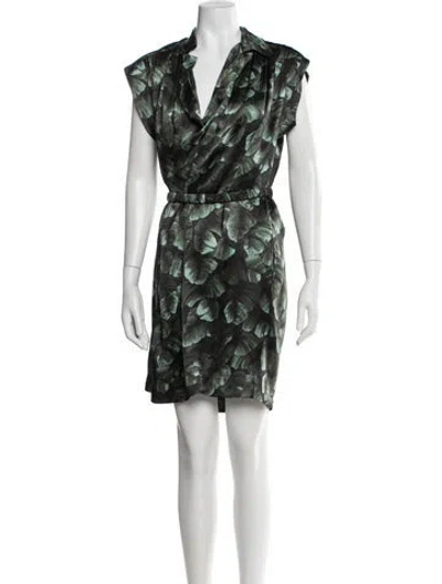 Pre-owned Lanvin Wool Mini Dress In Green