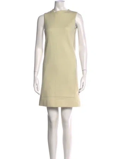 Pre-owned Lanvin Wool Mini Dress In Neutral