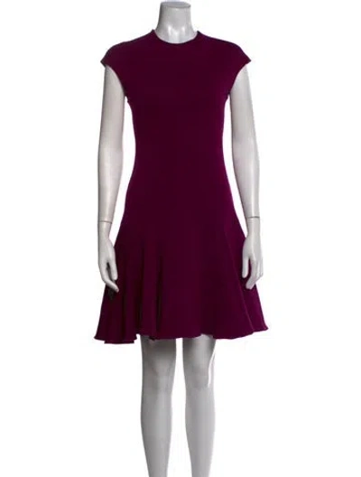 Pre-owned Lanvin Wool Mini Dress In Purple
