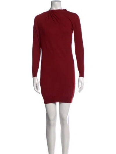 Pre-owned Lanvin Wool Mini Dress In Red