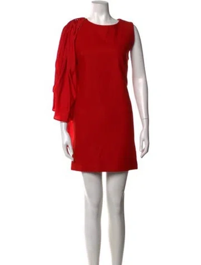 Pre-owned Lanvin Wool Mini Dress In Red
