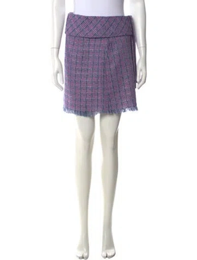 Pre-owned Lanvin Wool Mini Skirt W/ Tags In Purple