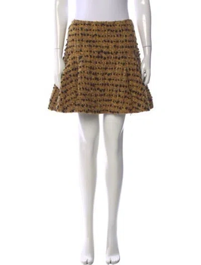 Pre-owned Lanvin Wool Mini Skirt In Yellow
