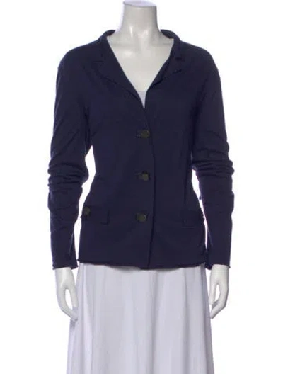 Pre-owned Lanvin Wool Open Front Sweater In Blue