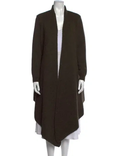 Pre-owned Lanvin Wool Open Front Sweater In Green