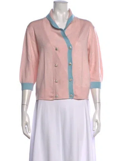 Pre-owned Lanvin Wool Open Front Sweater In Pink