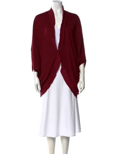 Pre-owned Lanvin Wool Open Front Sweater In Red
