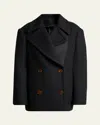 Lanvin Wool Oversized Double-breasted Coat In Black