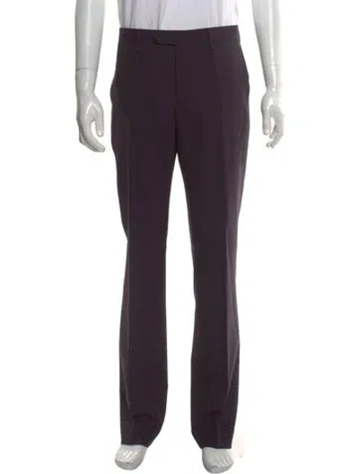 Pre-owned Lanvin Wool Pants In Purple