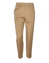 LANVIN WOOL PANTS WITH DRAWSTRING DESERT COLOR