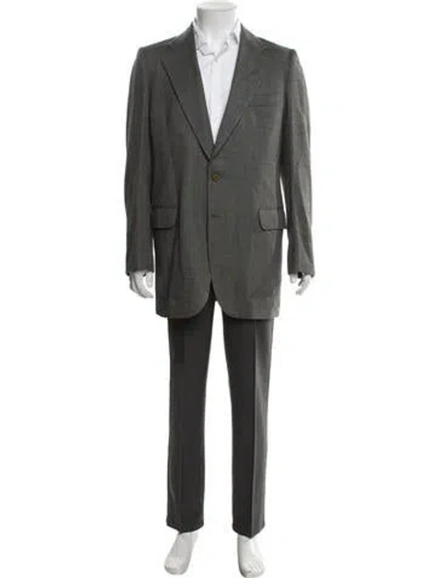 Pre-owned Lanvin Wool Patterned Blazer In Gray