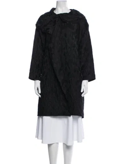 Pre-owned Lanvin Wool Patterned Coat In Black