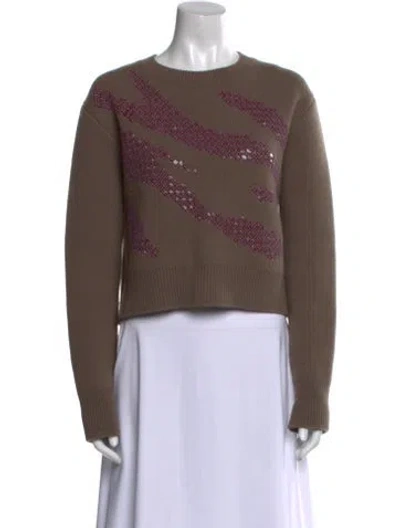 Pre-owned Lanvin Wool Patterned Sweater In Brown