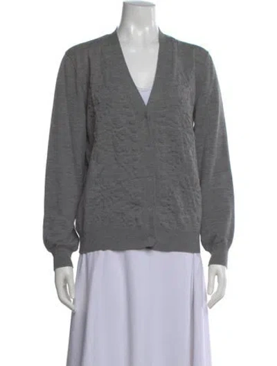 Pre-owned Lanvin Wool Patterned Sweater In Gray