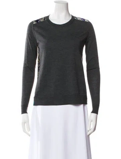 Pre-owned Lanvin Wool Patterned Top In Gray