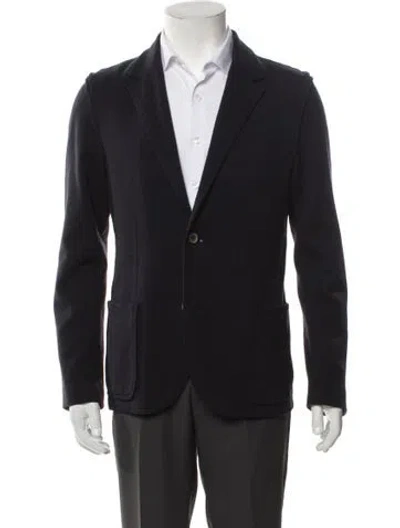 Pre-owned Lanvin Wool Peacoat In Black