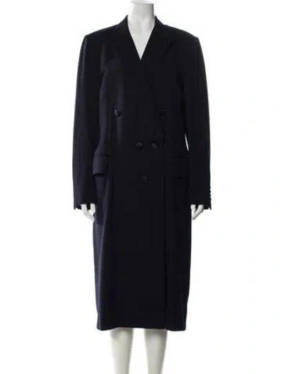 Pre-owned Lanvin Wool Peacoat In Blue