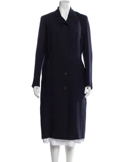 Pre-owned Lanvin Wool Peacoat In Blue