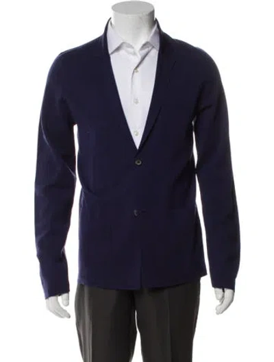 Pre-owned Lanvin Wool Peacoat In Blue